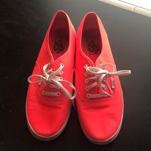 Pink Low Cut Lace Up Vans